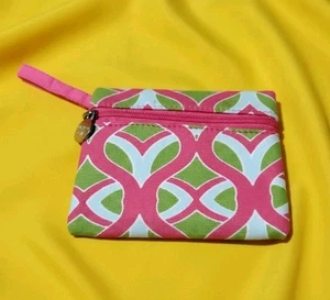 Bolsa de viaje Buckhead Betties rosa verde lona cosméticos artículos de tocador 5x6 cremallera excelente - Imagen 1 de 8