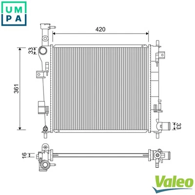 RADIATOR ENGINE COOLING 701223 FOR KIA PICANTO/EKO/TAXI MORNING/II B3LA 1.0L - Image 1 of 4