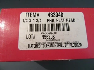 HILTI CONCRETE SCREW 1/4" X 1 3/4" Philips Flat Head 433048 - Picture 1 of 2