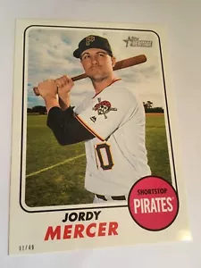 2017 Topps Heritage Jumbo 5x7 Jordy Mercer Pirates 270 #’d 02/49 - Picture 1 of 1