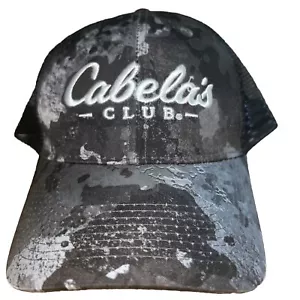 Cabelas Club Hat Men's Adjustable Snapback Gray Camo Midnight - Picture 1 of 5