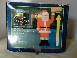 VINTAGE 9 ft  Santa Claus Christmas Inflatable TESTED WORKING - Picture 1 of 3