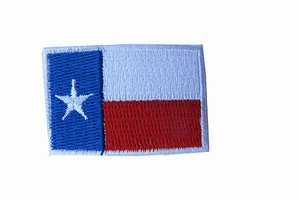 Texas State Flag Patch Embroidery Iron On LONE STAR  White Border-Small 1 5/8" - Picture 1 of 1