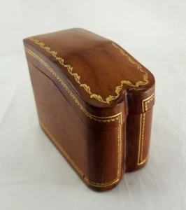 Portatarjetas de juego de colección de 2 mazos con 2 juegos de cartas, escuela de cuero Florencia Italia - Imagen 1 de 11