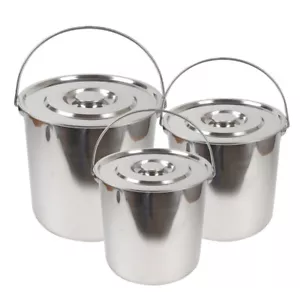 Extra Thick Stainless Steel 6L/12L/20L Barrel Bucket Food Water storage with Lid - Picture 1 of 51