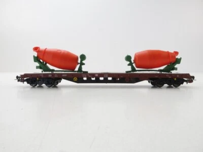 (ID0888) Piko 54167 H0 DC Flachwagen DB Rs 670 mit Betonmischtrommeln OVP - Bild 1 von 4