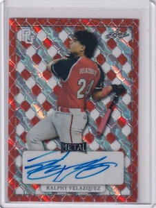 Ralphy Velázquez 2022 Hoja Perfecta Juego Placa y Prueba Autos 1/1 - Imagen 1 de 2