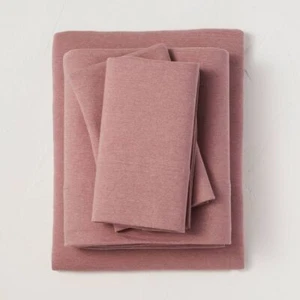 Casaluna Cotton Blend Jersey 4-Piece Sheet Set Soft Cozy, Rose, Full - Picture 1 of 4
