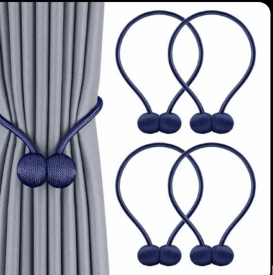 2 piezas Cortina Corbata Atrás Bola Magnética Hebilla Soporte Clips Cortina Hogar Azul Foto 1 de 3