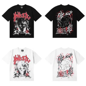 Herren Hellstar Grafik Oversized Streetwear T-Shirt Hip Hop Rock Mode Tee - Bild 1 von 21
