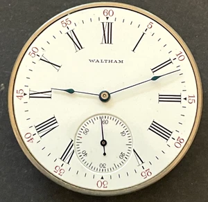 Antique 1911 Waltham 1894 210 Pocket Watch Movement Ticks Good Balance 12s 7j - Picture 1 of 4