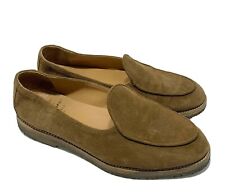 JACQUES SOLOVIERE MEN'S SUEDE TAN 'ALEXS BROWN' LOAFERS, 42, $635