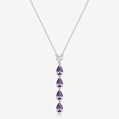 BROSWAY FANCY COLLANA DA DONNA CON ZIRCONI IN ARGENTO 925 FMP112 MAGIC PURPLE - Immagine 1 di 4
