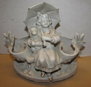 statua di bisquit bambina con ombrello primi 900 - Bild 1 von 6