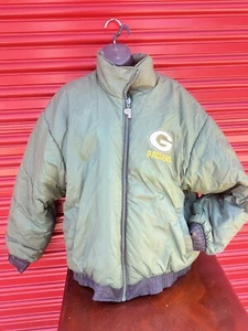 Vintage Green Bay Packers Pro Player Reversible Puffer Style Jacket Size XL NFL - Picture 1 of 9