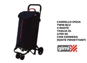 GIMI Carrello Portaspesa 4 Ruote Twin Blu GM025936 - Foto 1 di 1