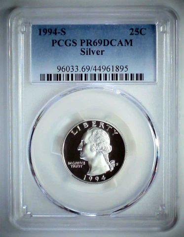 1994-S 25C Washington Quarter PCGS PR69DCAM 90% Silver 23llco0314 Cover
