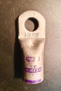 Barrel Lug 3/0, ½" Hole, Purple, Copper - Picture 1 of 1