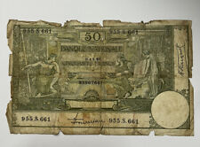 Billet banque 50 francs Belgique 1925 faible qualité. Ref75118 