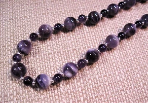 Beautiful Large 18" 925 Sterling Silver 140cttw Amethyst Necklace S3 - Picture 1 of 5