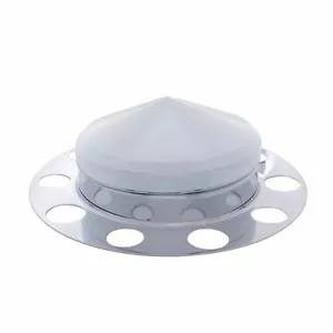 Chrome Aluminum 3 Piece Pointed Front Axle and Hub Cover Stud Piloted Hub - Picture 1 of 1