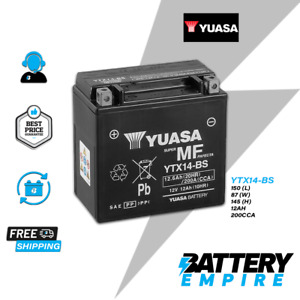 Yuasa YTX14-BS AGM Motorcycle Battery (YTX14BS) Yuasa