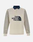 THE NORTH FACE Tnf Easy Rugby Cotton Polo Shirt In White And Blue  100% Original
