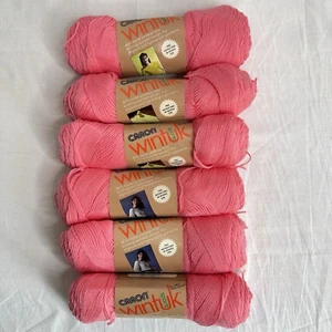 Vintage Caron Wintuk Sports 3-fädig "LIGHT CORAL" 100 % ORLON ACRYLGARN ~ 6 Knäuel - Bild 1 von 13