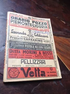 ORARIO POZZO PIEMONTE LIGURIA N°8 1954 ORARIO FERROVIARIO REGIONALE - Foto 1 di 3