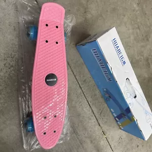 HUABEIGM Skateboard For Beginners 22 Inch Complete Pink - Picture 1 of 4