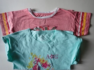 Girls T-shirts Calvin Klein Small 7 American Girl Small 7/8 Aqua Pink Casual - Image 1 of 4