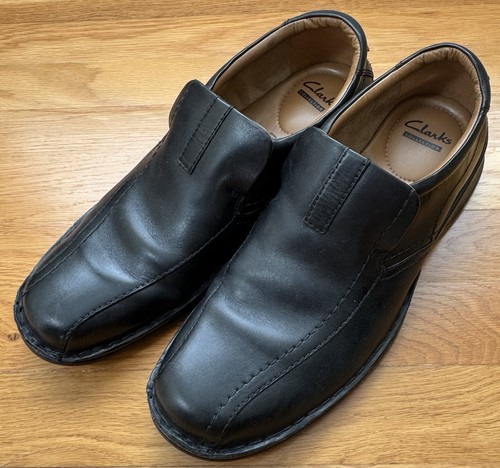 Mocassini Clarks Collection neri da uomo taglia 10 5 slip on in pelle 14885