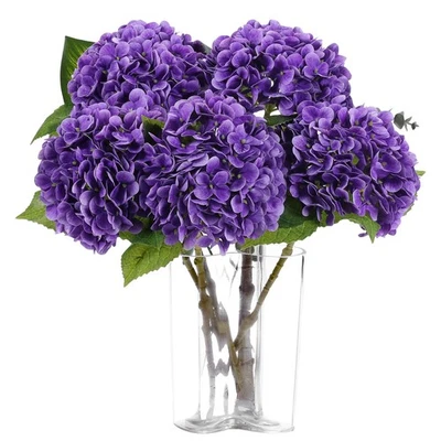 5pcs Hydrangea Artificial Flowers Real Touch 20 inch Lifelike Hydrangea Flower - Image 1 of 4