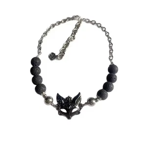 Dark Lowrie Pendant Neckchain Jewelry Necklace Alloy Beaded Gothic Collar - Picture 1 of 8