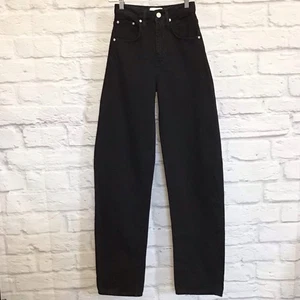 FRAME 23 Extra Long Barrel Jeans Ultra High Rise Women’s Black ELBL726 - Picture 1 of 9