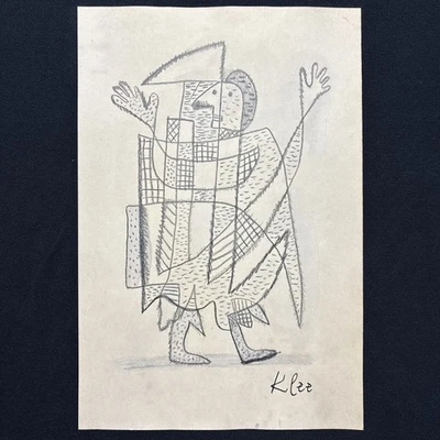 PAUL KLEE dibujo en papel antiguo firmado estampado vintage Foto 1 de 2
