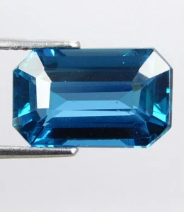 Piedra preciosa suelta corte esmeralda azul grandidierita natural certificada de 6,45 quilates - Imagen 1 de 7
