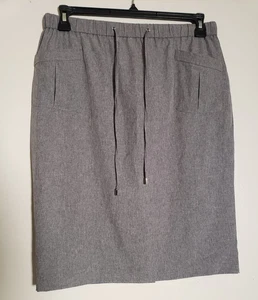 Calvin Klein Rock grau knielang Bleistift Gummizug Tunnelzug Größe L - Bild 1 von 9