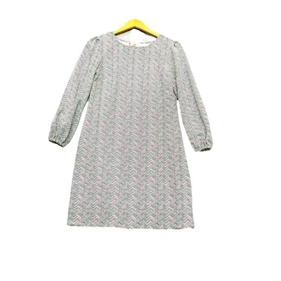 Jude Connally Dress Size Small Chevron Print Puff Sleeve Shift Stretch Career - Image 1 of 4