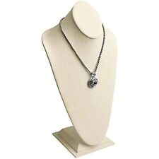 RJ Displays-Extra Tall Jewelry Necklace Display Bust Burlap Brown Linen Measures