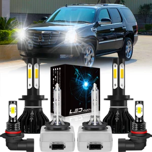 For Cadillac Escalade 2007-2014 6000K LED Headlight Hi-Lo Beam Fog Light Bulbs - Picture 1 of 20