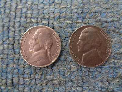 1958 Improperly Annealed Planchet (Black Beauty) Jefferson Nickels BU - Image 1 of 4