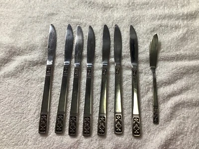 Cubiertos de acero inoxidable IIC Imperial International Cortina 7 cuchillos 1 cuchillo de mantequilla Foto 1 de 2