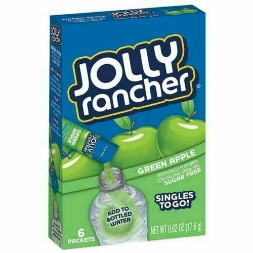Jolly Rancher Green Apple On-The-Go Powdered Drink Mix, Pack of 6