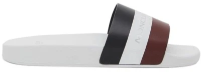 Moncler Basile Tricolour Stripe Logo Slides Made in Italy Signature