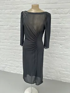 Vintage 1950’s black dress. Exquisite, Sheer Crepe. Size 10. Knee Length. - Picture 1 of 8