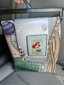 Disney 100 The Little Mermaid Ariel Tapestry Throw Blanket Woven 48x60" Wall Art - Picture 1 of 5