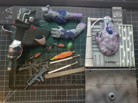 TOY BIZ MARVEL LEGENDS TASKMASTER SKYCYCLE AND SPIDERMAN SNAP SHOT BASE LOT Cover