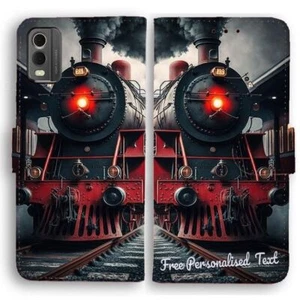 Personalised Text Wallet Phone Cover For LG Series - Steam Train Locomotive - Picture 1 of 1