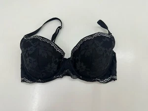Victorias Secret Womens Bra Size 32DD Dream Angels Lined Demi Black Lace Floral - Picture 1 of 13